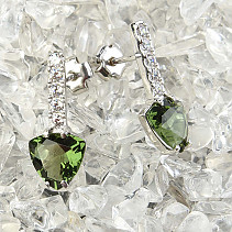 Vltavínové earrings with cubic zirconia 925/1000 Ag + Rh