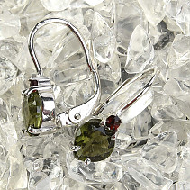 Rhinestone earrings with Ag 925/1000 + Rh garnet