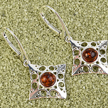 Amber earrings silver Ag 925/1000 6mm