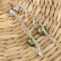 Earrings with green jarra Ag 925/1000 10x8mm