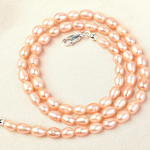 Meruňkový náhrdelník z perel 48cm