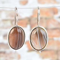 Earrings with agate Ag 925/1000
