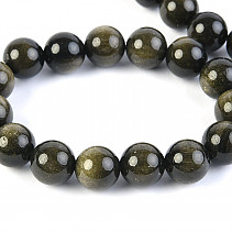 Ball bracelet obsidian silver 12mm