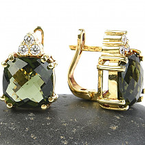 Gold earrings gold Au 585/1000 with zircons 7.49g