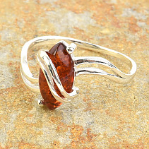 Jantarový prsten Ag 925/1000 karamelový odstín