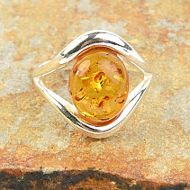 Jantarový prsten Ag 925/1000 v karamelovém odstínu