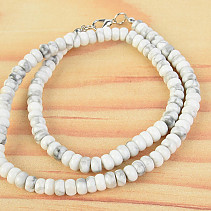 Necklace of magnesite smooth stones 45cm