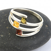 Ring with Ag 925/1000 amber