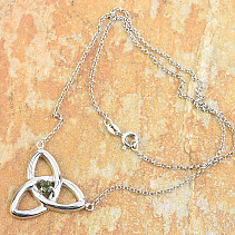 Necklace with round moldavite Ag 925/1000 + Rh