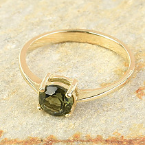 Moldavite gold ring 14K Au 585/1000 size 65 2,77g