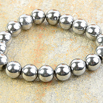 Ball bracelet plated with hematite 12mm