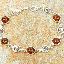 Bracelet with amber Ag 925/1000 18.5cm