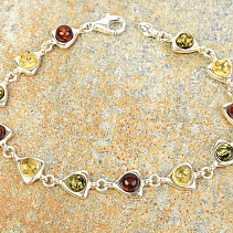 Amber bracelet in silver Ag 925/1000 19cm