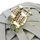 Gold moldavite earrings with garnets Au 585/1000 14K 5.82g