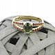 Gold ring with moldavite and garnets Au 585/1000 3.57g size 56