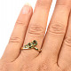 Gold ring with moldavites Au 585/1000 3.20g size 56