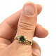 Zlatý prsten s vltavínem a granáty Au 585/1000 3.35g velikost 61
