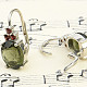 Vltavine oval earrings with garnets Ag 925/1000