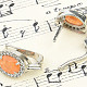 Oval earrings spessartine garnet and zircons Ag 925/1000