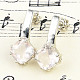Women's silver earrings with cut rosettes Ag 925/1000 + Rh