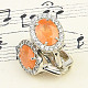 Oval earrings spessartine garnet and zircons Ag 925/1000