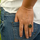Vltavín prstýnek surový stříbrný Ag 925/1000 vel.53 (6,5g)