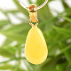 Amber pendant in the shape of a drop Ag 925/1000 gold-plated handle