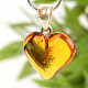 Heart of amber pendant Ag 925/10000