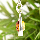 Silver pendant in the shape of a double-sided drop with amber Ag 925/1000