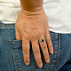 Vltavín se zirkony stříbrný prstýnek Ag 925/1000
