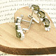 Oblong earrings with vltavine and zircons Ag 925/1000 + Rh