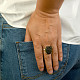 Stříbrný prstýnek vltavín surový Ag 925/1000 vel.56 (6,5g)