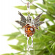 Silver fairy pendant with amber Ag 925/1000