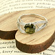 Vltavine with zircons silver ring Ag 925/1000