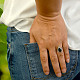 Zdobený stříbrný prsten s vltavínem a zirkony Ag 925/1000