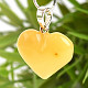 Amber heart pendant handle Ag 925/1000