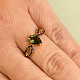 Gold ring in size 56 with vltavine and garnets Au 585/1000 14 carats 3.26g