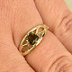 Gold ring with vltavitine in size 53 Au 585/1000 14 carats 2.25g