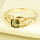 Zlatý prsten s vltavínem ve velikosti 53 Au 585/1000 14 karátů 2,25g