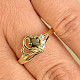Vltavínový zlatý prsten se zirkony velikost 62, Au 585/1000 14 karátů 3,21g