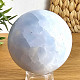 Ball of blue calcite stone with a diameter of 6.3 cm