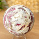 Tourmaline rubellite stone in quartz in the shape of a sphere 347 grams