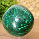 Malachite stone in the shape of a ball with a diameter of 7.4 cm