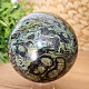 Kambaba jasper stone in the shape of a smooth ball with a diameter of 8.5 cm