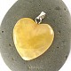 Kalcitový přívěsek žluté srdce (bižuterní) 2,7cm