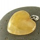 Calcite pendant yellow heart (jewelery) 2.7 cm