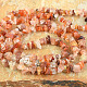 Long necklace pieces of stone - Carnelian