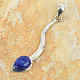 Lapis Lazuli long pendant in silver