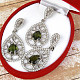 Vltavín drop set of jewelry Ag 925/1000 + Rh