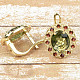 Gold earrings of moldavite and garnet Ag 925/1000 4.71g